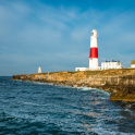 Lighthouse at Portland Bill on the Isle of Portland near Weymouth on Dorset's Jurassic Coast. England. UK.