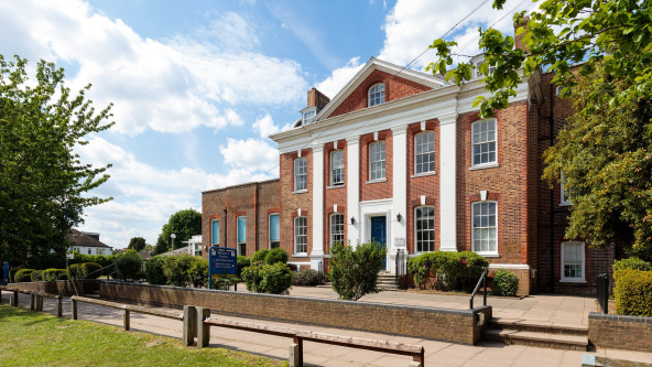 The Elms, a grand Georgian building at the centre of Twyford Church of England High School, Ealing