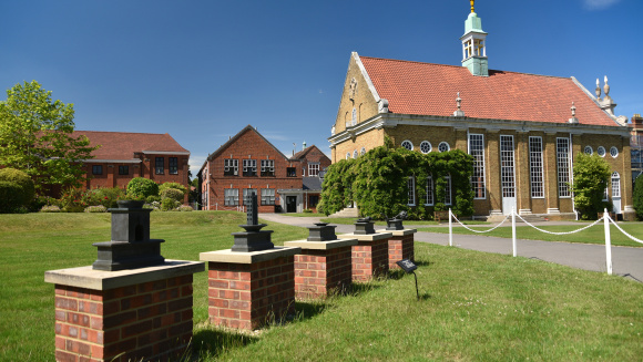 Hertfordshire College Exterior, exterior view of Bishop's Stortford College in Hertfordshire.