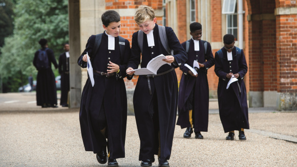Pupils at Christ's Hospital School, West Sussex