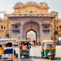 Scenic gate at Gangori Bazaar, Jaipur, India