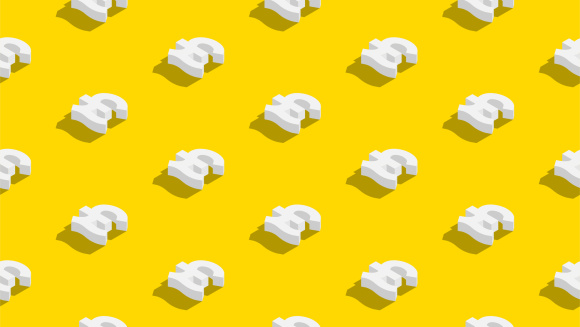 &pound; symbols on a yellow background
