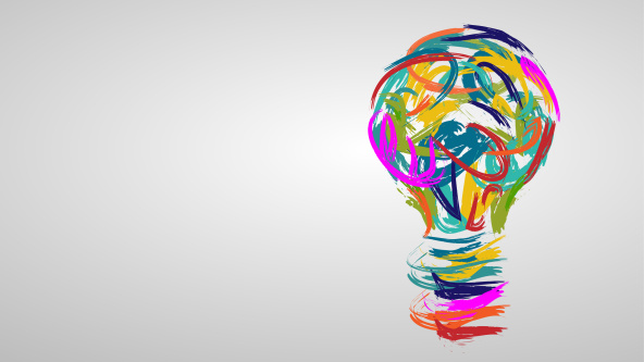 A lightbulb painted in watercolour