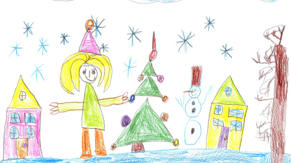 A child's drawing of Christmas