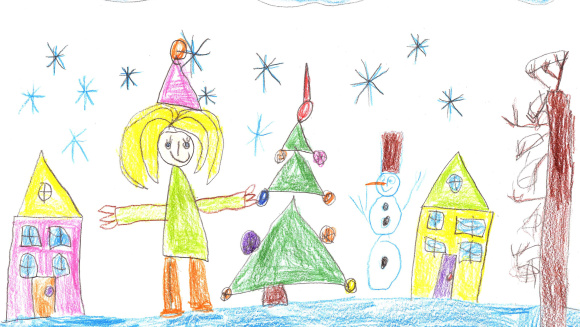 A child's drawing of Christmas