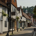A picturesque row of shops on Church St, Godalming
