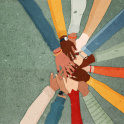 A circle of hands of various skin colours. Credit: Melitas