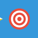 Two arrows coming together to reach a target