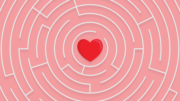 A heart in the middle of a maze