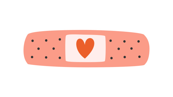 A plaster with a heart on it