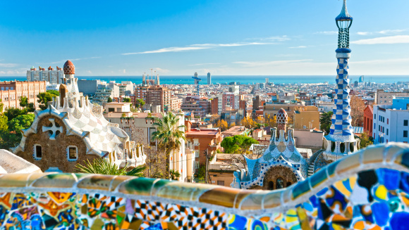 Park Guell in Barcelona, Spain.