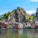 Panoramic view of the old town of Dinant, Belgium