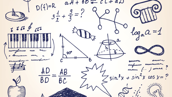 Illustration of calculations on a piece of paper