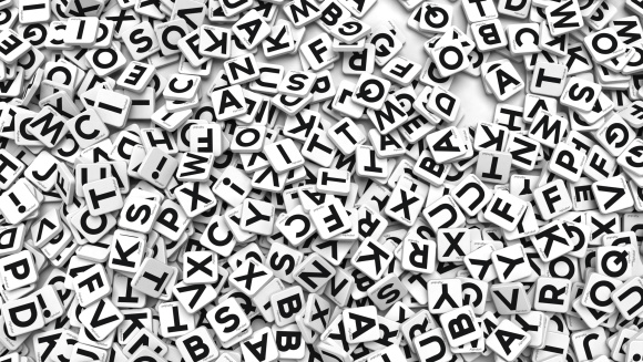 A jumble of letter tiles