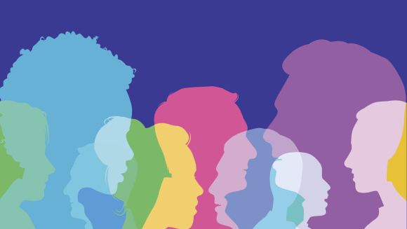 A range of silhouettes in different colours