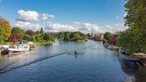 View of the River Thames at Reading, taken from Caversham Bridge