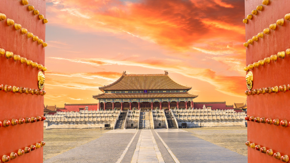 Ancient royal palaces of the Forbidden City in Beijing, China