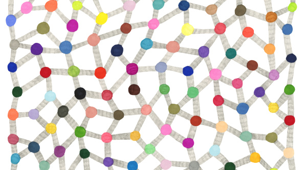 Decorative abstract background pattern of multi coloured dot to dot