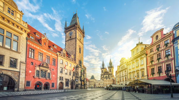 Old Town Hall building with clock tower in Prague