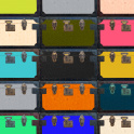 A mosiac of multicoloured boarding school tuckboxes