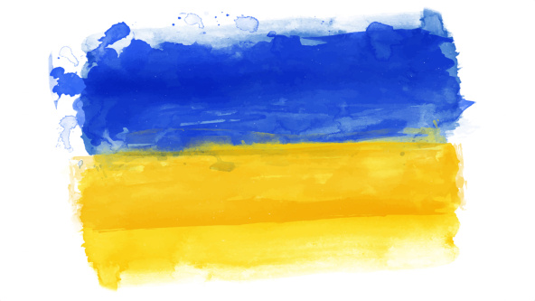 Ukrainian flag in watercolour