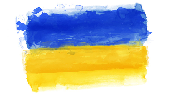 Ukrainian flag in watercolour