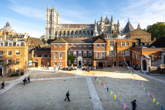 Westminster School, the view of the school yard from Grant's boarding house