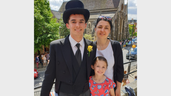 Ostap, his mother and sister at Harrow Speech Day