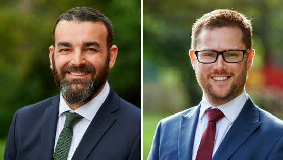 Headshots of the authors Adam Webster (left) and Lex Lang (right)