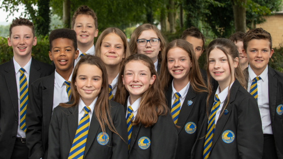 A group of pupils at The Cotswold School pose together for a photo