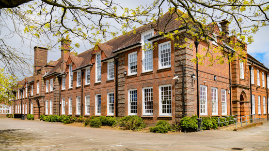 The exterior of Highworth Grammar School, Ashford, Kent