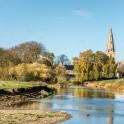 The Great Ouse river in Buckinghamshire town of Olney
