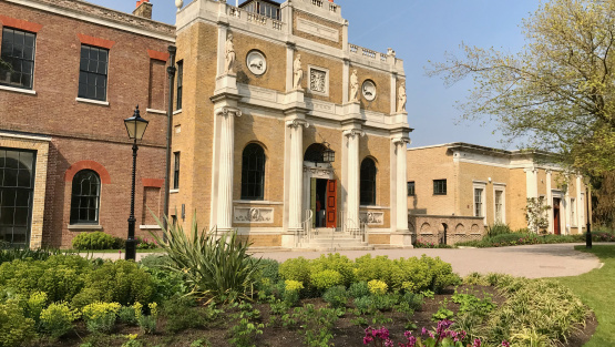 The front of Pitzhanger Manor, as viewed from Ealing Green