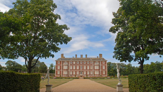 The rear exterior and gardens of Ham House