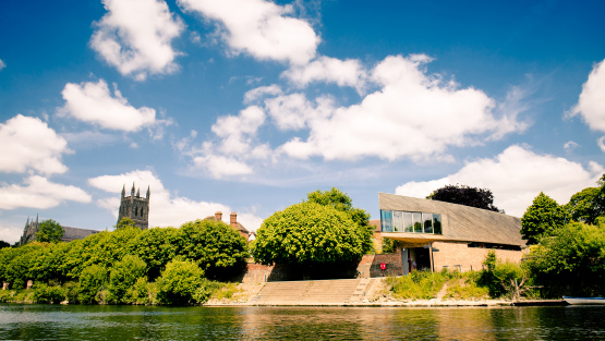 View across the River Severn at The King's Worcester boat house