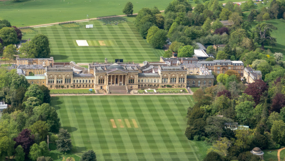 Aerial photograph of Stowe School and the school grounds