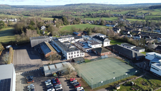Aerial photograph of Uffculme School, Devon